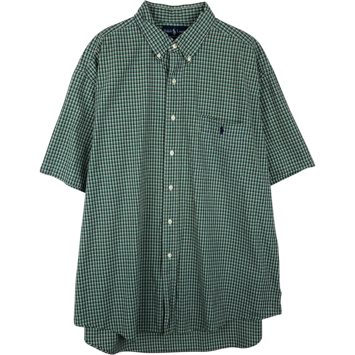 古着 ラルフローレン Ralph Lauren BLAKE 半袖 ボタンダウン チェックシャツ メンズXL相当/eaa643945