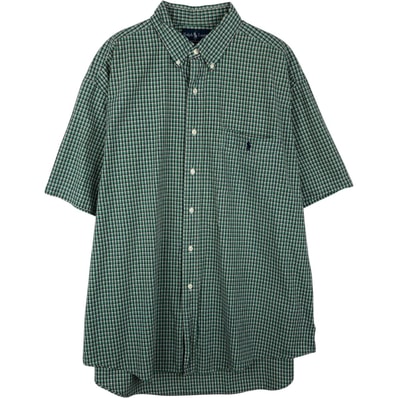 古着 ラルフローレン Ralph Lauren BLAKE 半袖 ボタンダウン チェックシャツ メンズXL相当/eaa643945