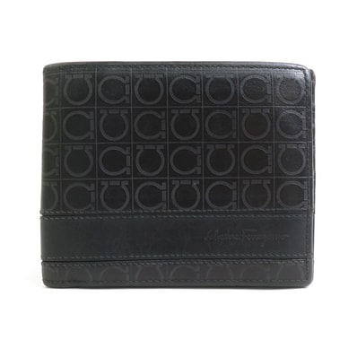 サルヴァトーレフェラガモ Salvatore Ferragamo 札入れ ガンチーニ レザー ブラック メンズ【中古】 e61742