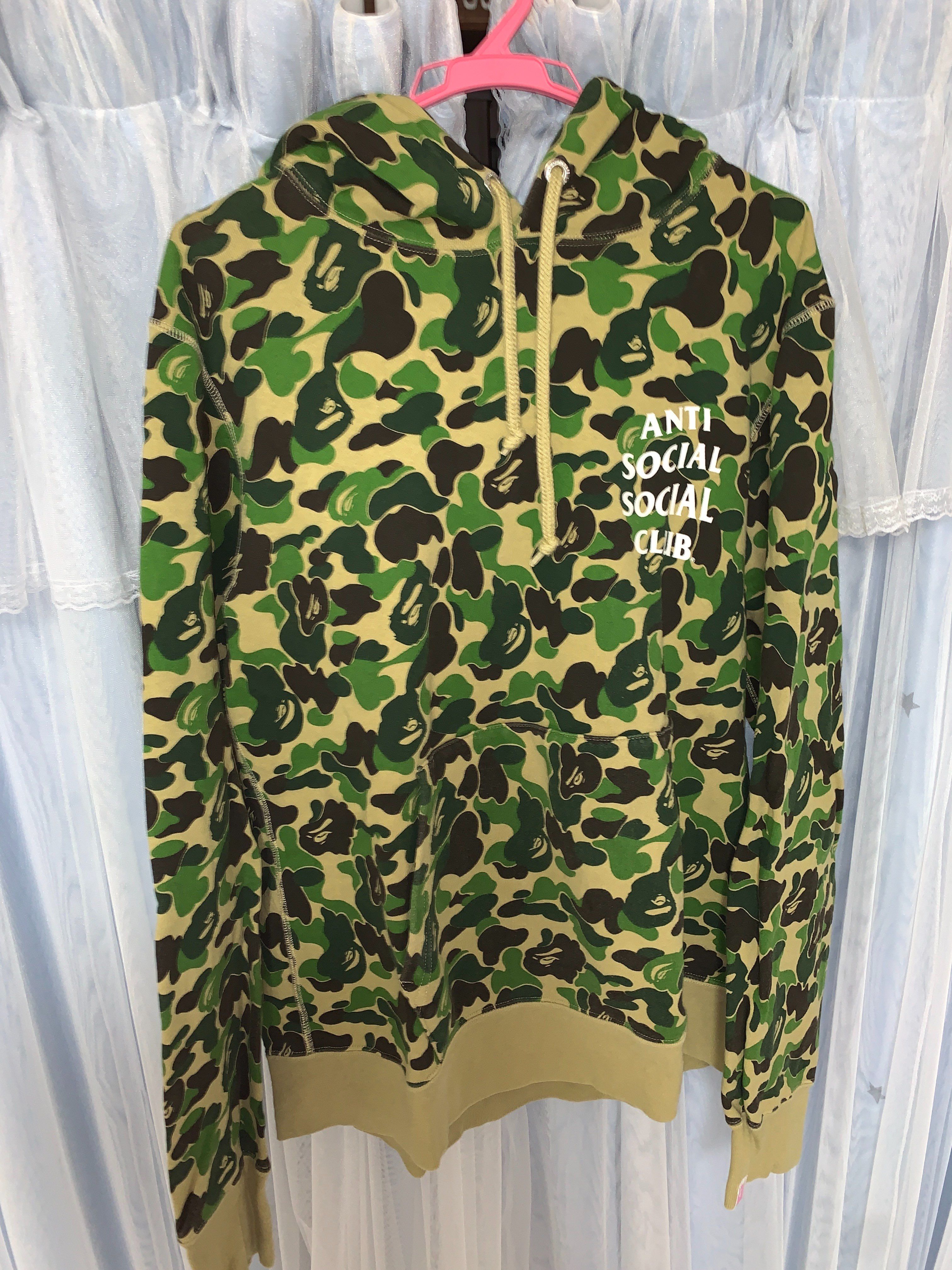 A BATHING APE Anti Social Social Club ABC Camo Pullover Hoodie "Green"