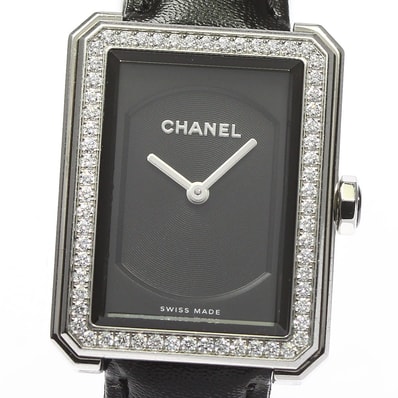 CHANEL Boyfriend Stainless Steel and Leather "Black"