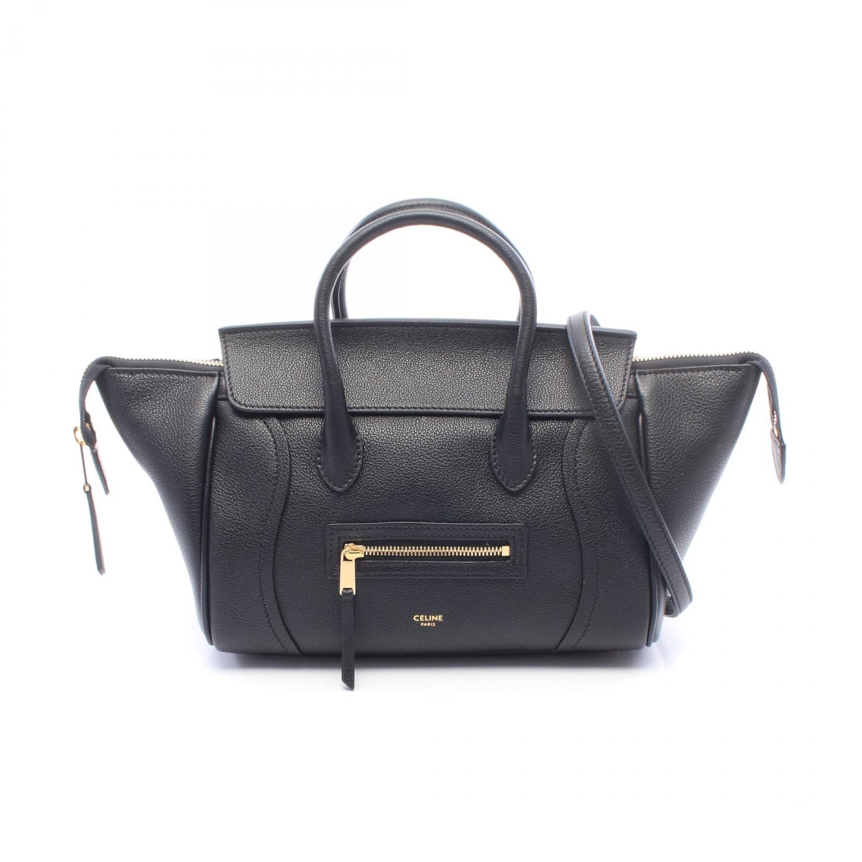 セリーヌ CELINE リトルラゲージ スモール 2WAY ハンドバッグ バッグ レザー レディース ブラック系 L108J305638NO 【新品】