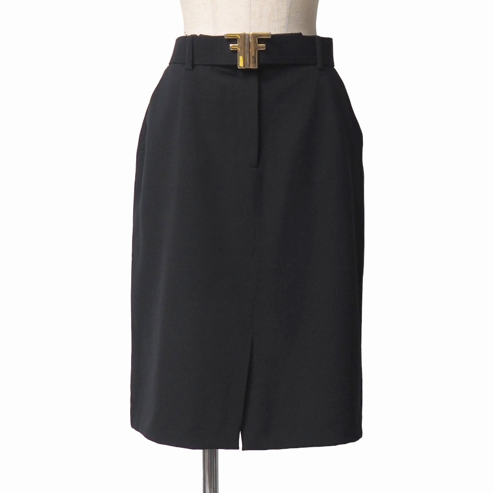FENDI フェンディ ヴィンテージ スカート サイズ42 FFバックル タイト イタリア製 ブランド古着【中古】20260108/RA7140
