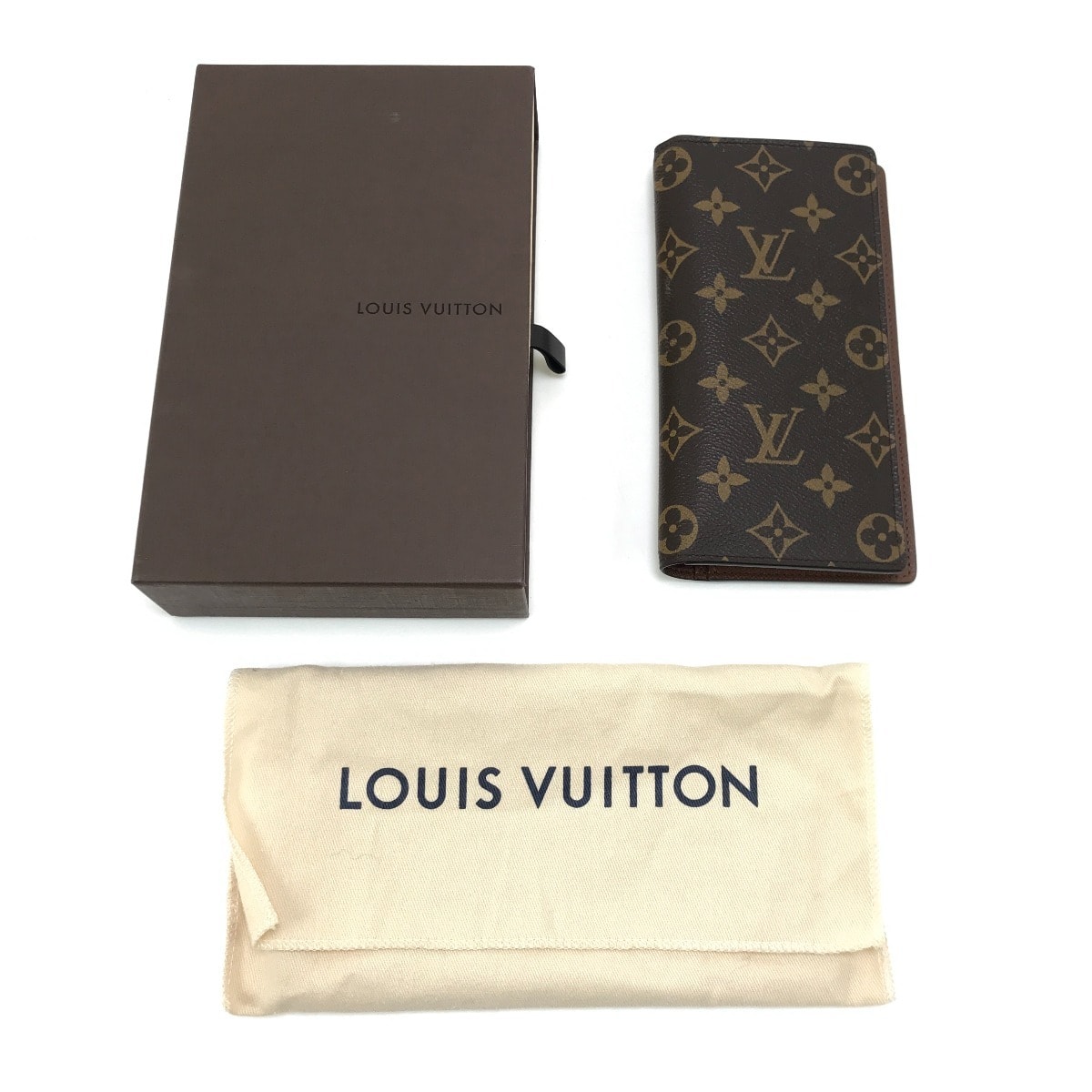 $$ LOUIS VUITTON ルイヴィトン 2つ折り財布 モノグラム ポルトフォイユ・ブラザ TE.イニシャル刻印有 M66540