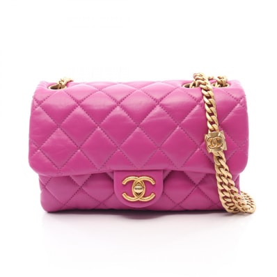 シャネル CHANEL マトラッセ ショルダーバッグ バッグ ラムスキン(羊革) レディース パープル系 【中古】
