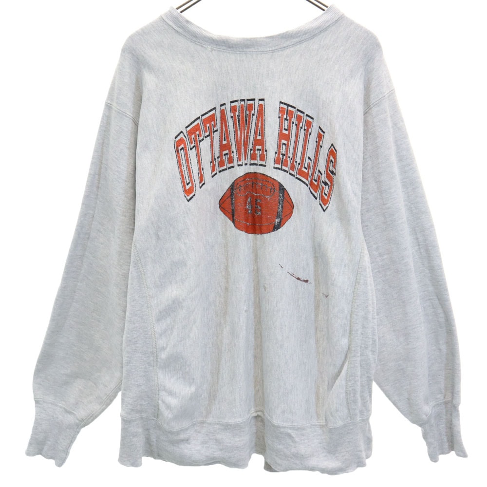 Champion チャンピオン 80s USA製 トリコタグ ヴィンテージ カレッジ 長袖 リバースウィーブ スウェット トレーナー XL グレー