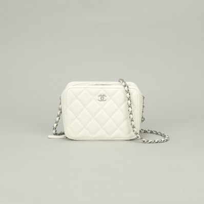 シャネル CHANEL マトラッセ バッグ ショルダーバッグ キャビアスキン ホワイト White 白 シルバー金具 ココマーク