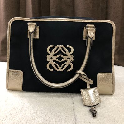 LOEWE Amazona Hand Bag "Black/Gold"