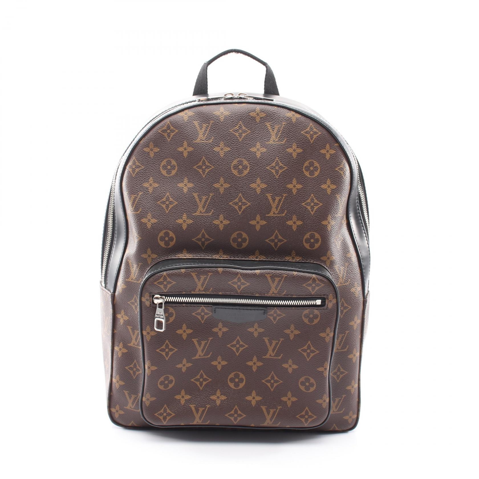 ルイ・ヴィトン LOUIS VUITTON ジョッシュ リュックサック バックパック バッグ PVCコーティングキャンバス レザー モノグラム・マカサー メンズ ブラウン系 / ブラック系 M41530 【中古】