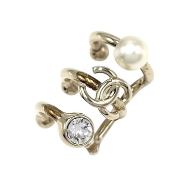 CHANEL シャネル イヤリング イヤーカフ ココマーク アクセサリー GP フェイクパール ラインストーン B22C ゴールド金具 レディース 約3.9g【中古品】