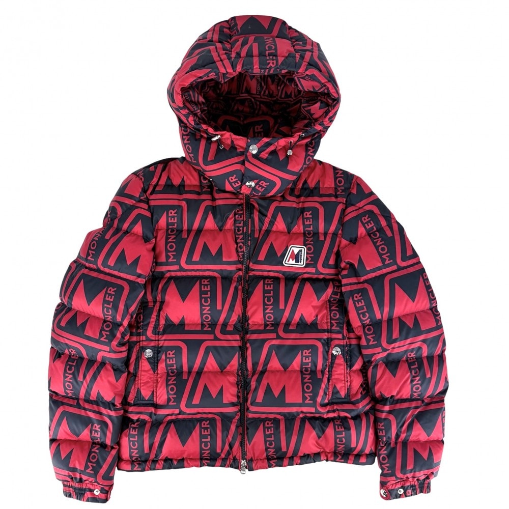 MONCLER モンクレール ダウンジャケット FRIOLAND アウター アパレル 1サイズ 服 F20911A59800 レッド 赤 ブラック 黒 ブラック金具 ポリエステル    メンズ 冬 美品【中古品】