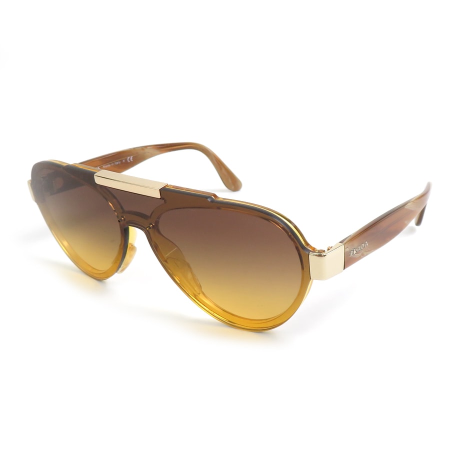 プラダ PRADA サングラス プラスチック イエローブラウン ユニセックス【中古】 56054n