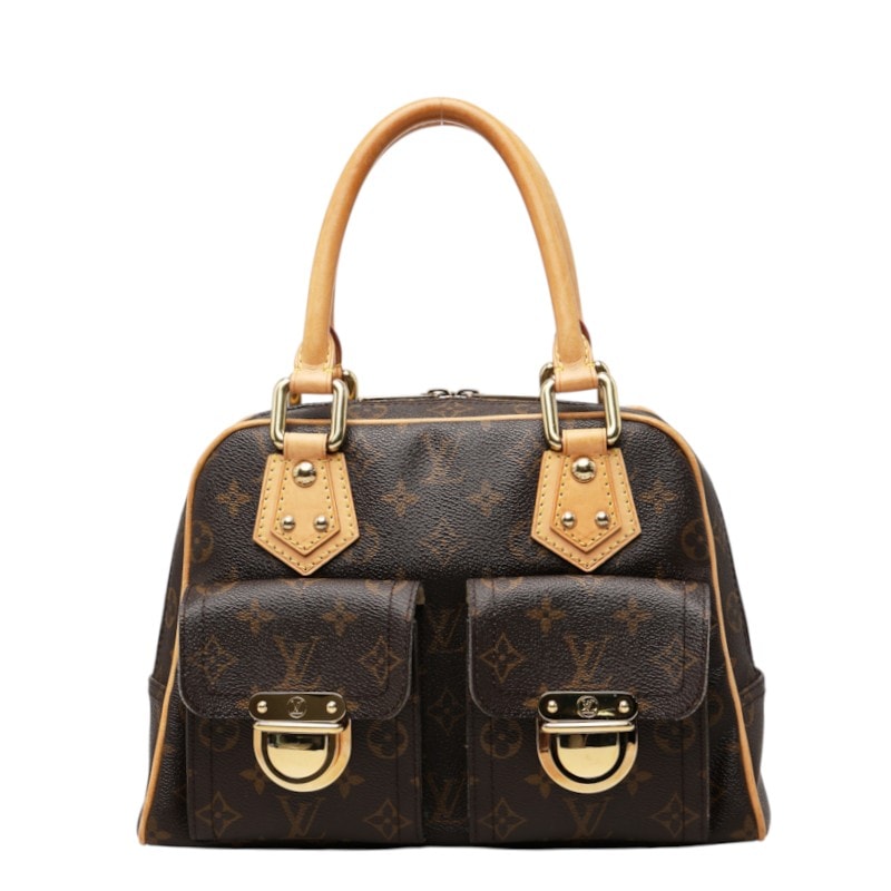 ルイ ヴィトン モノグラム マンハッタンPM ハンドバッグ M40026 ブラウン PVC レザー レディース LOUIS VUITTON 中古