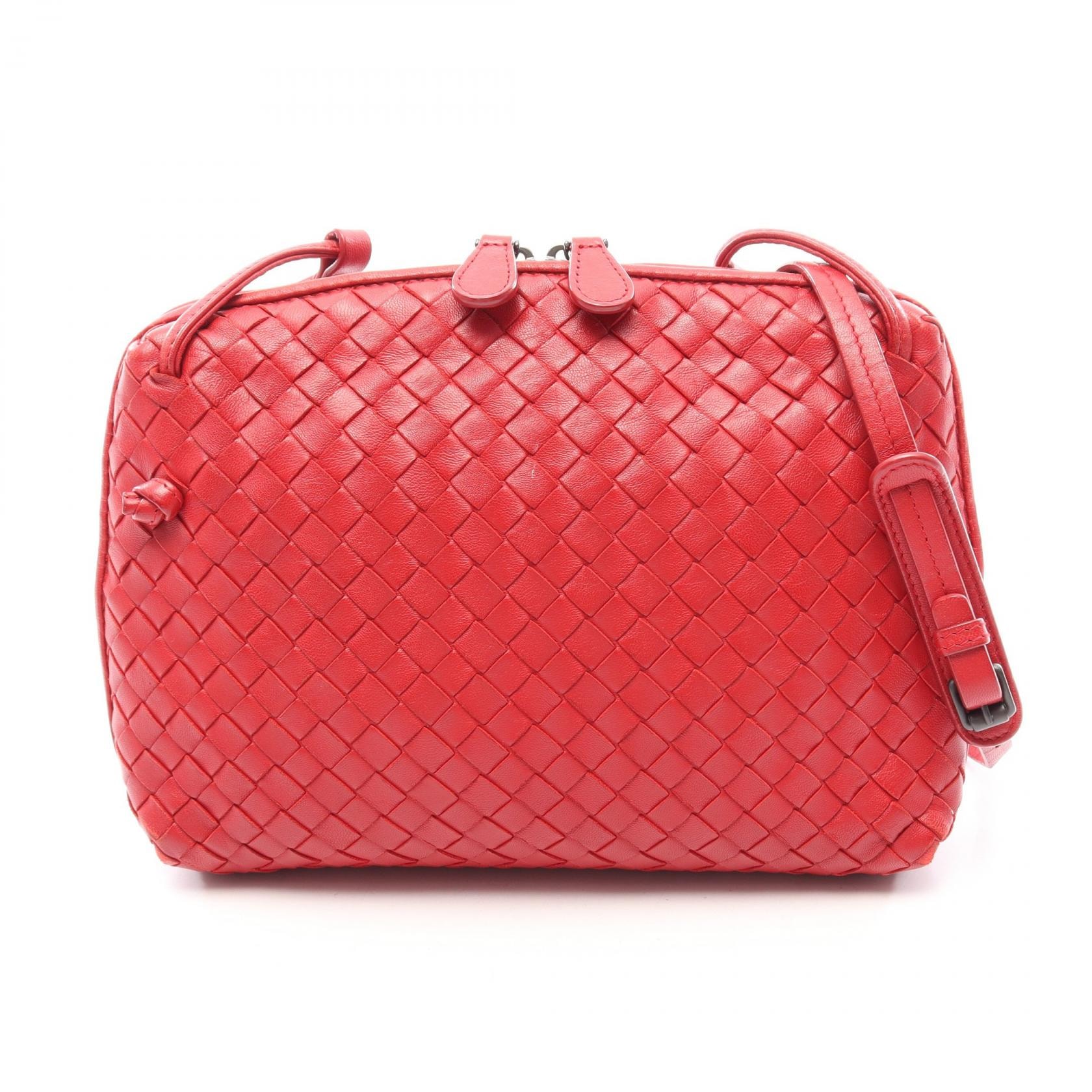 ボッテガヴェネタ BOTTEGA VENETA ノディーニ イントレチャート ショルダーバッグ バッグ レザー レディース レッド系 245354 V0016 【中古】