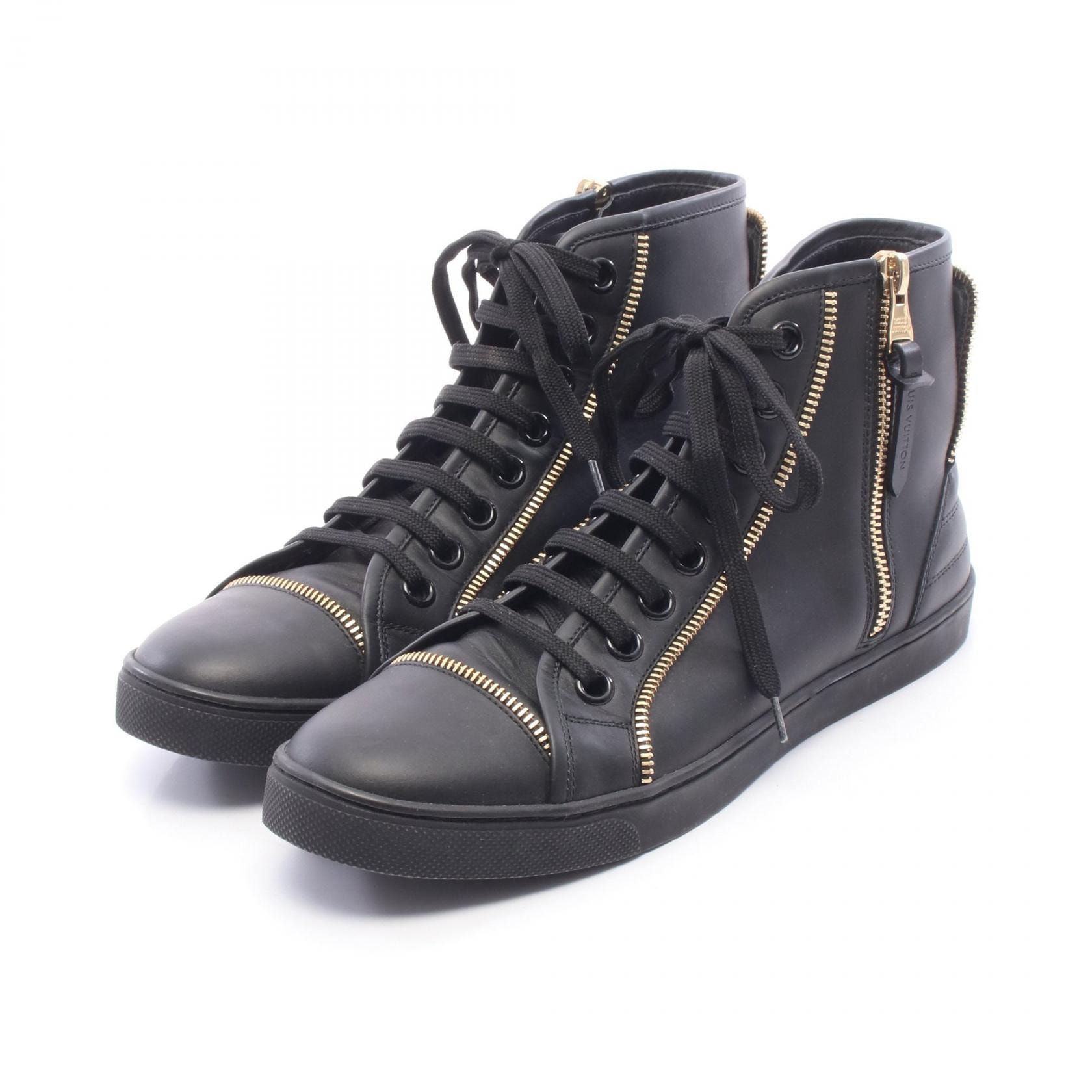 ルイ・ヴィトン LOUIS VUITTON ジップモチーフ スニーカー 靴 レザー レディース ブラック系 【中古】