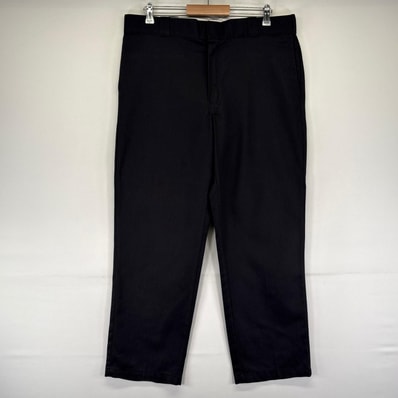 古着 ディッキーズ Dickies パンツ 874 ワークパンツ チノパン ジッパーフライ 作業着 ワンポイントロゴ w38 L30 ブラック系 メンズ