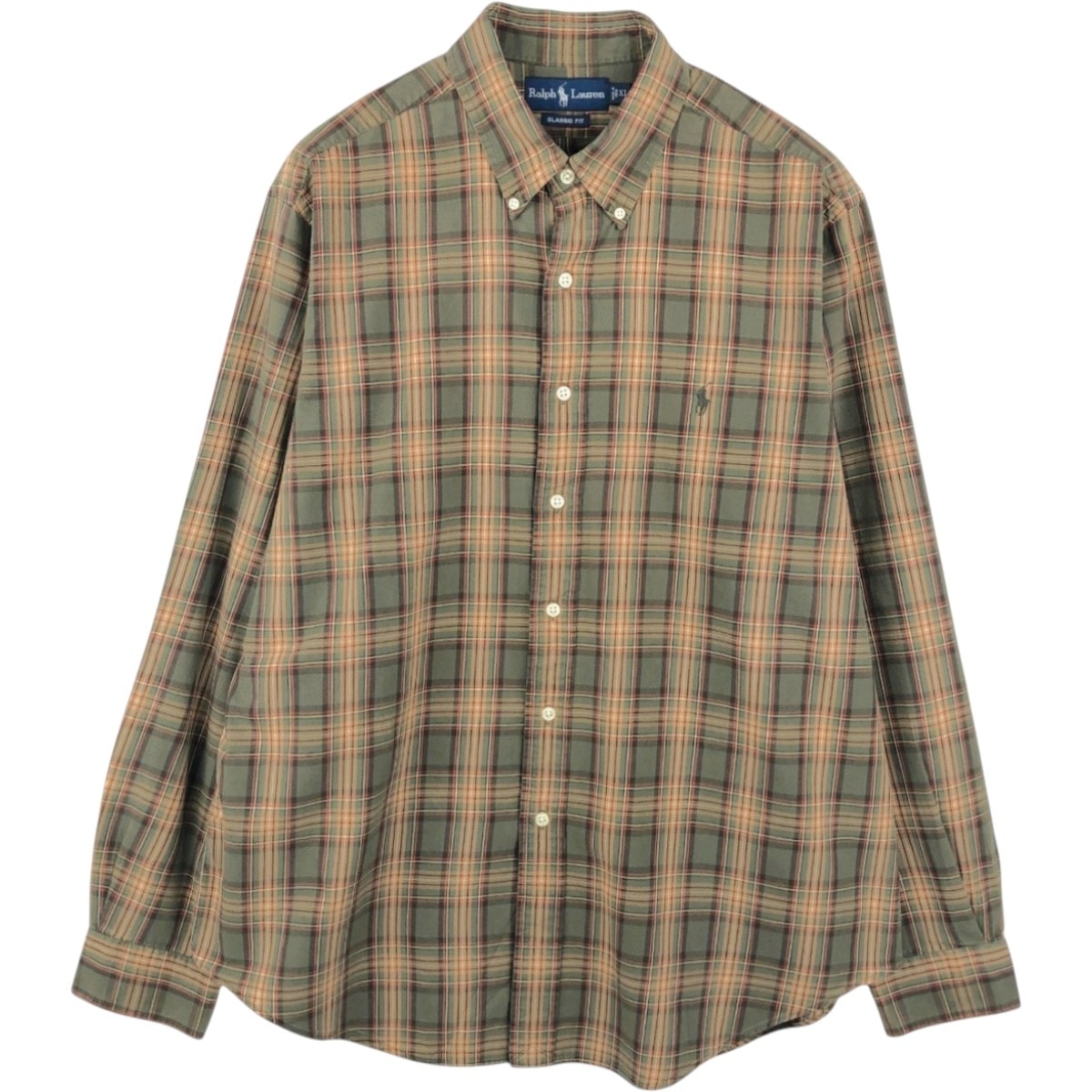 古着 ラルフローレン Ralph Lauren CLASSIC FIT 長袖 ボタンダウンチェックシャツ メンズXL相当/eaa676796
