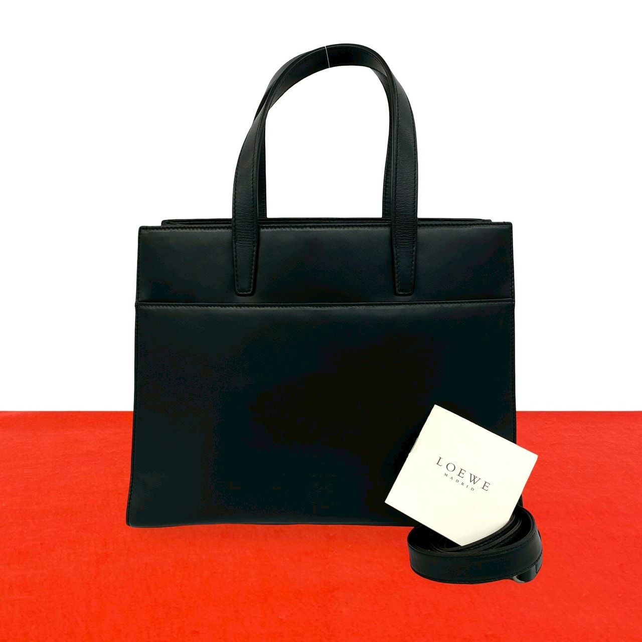 LOEWE ロエベ アナグラム ロゴ レザー ショルダーバッグ ブラック
 27741