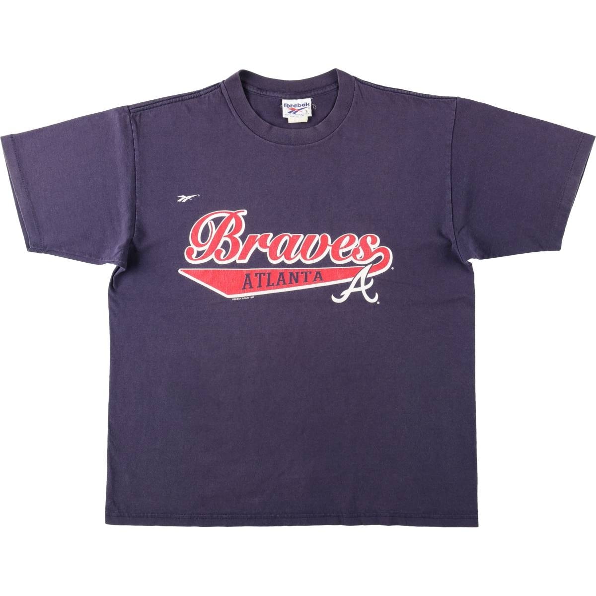 古着 90年代 リーボック Reebok MLB ATLANTA BRAVES アトランタブレーブス スポーツプリントTシャツ USA製 メンズL相当 ヴィンテージ/eaa666668