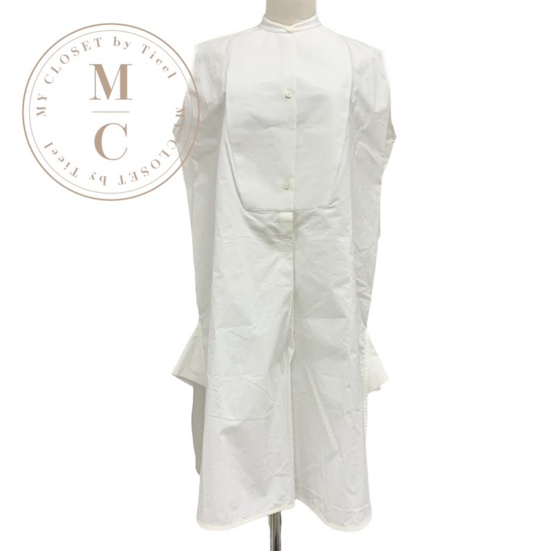 ロエベ LOEWE ワンピース コットン ホワイト 未使用 シャツワンピース ノースリーブ