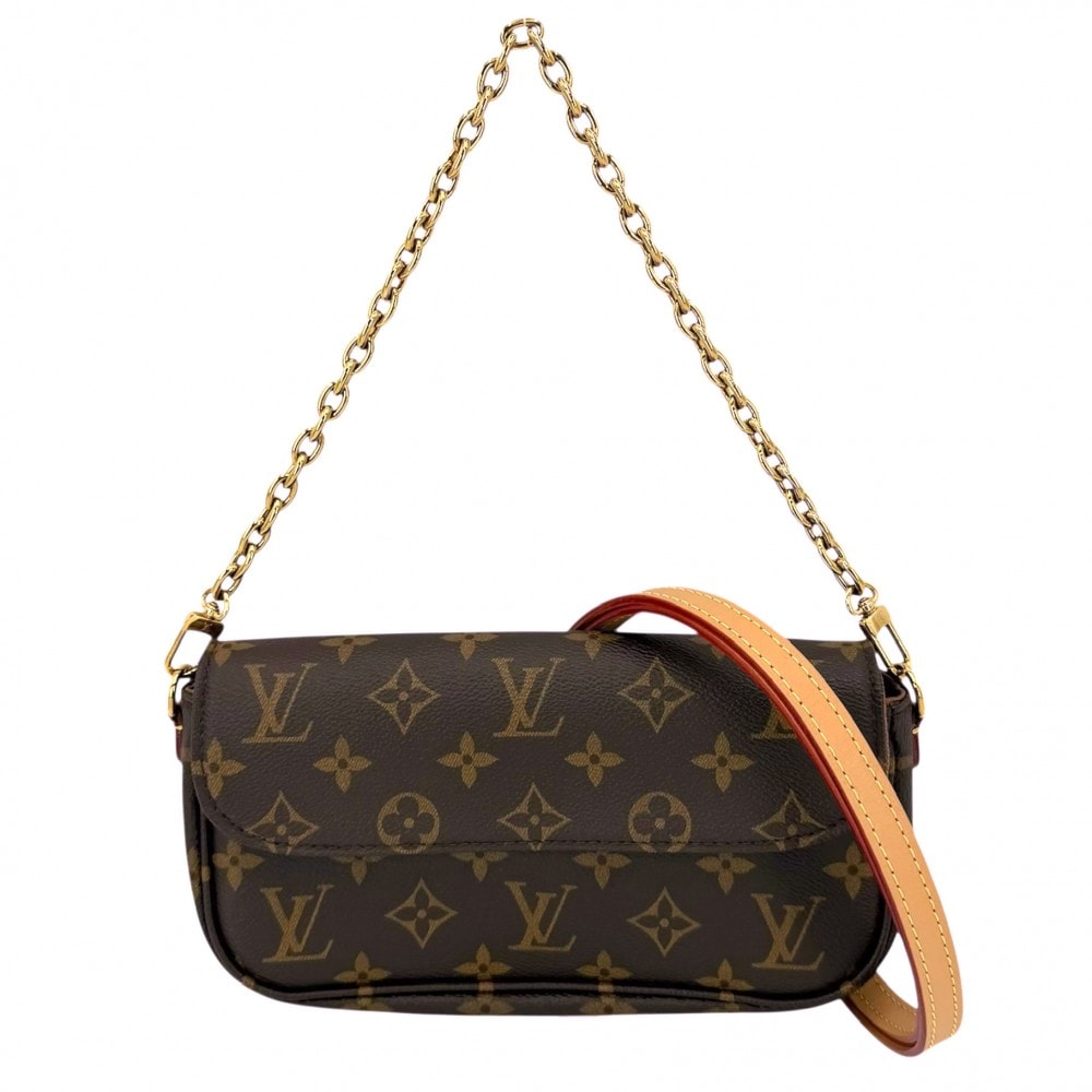 LOUIS VUITTON ルイヴィトン 2WAY モノグラム ウォレットオンチェーンアイビー ハンドバッグ ショルダーバッグ 肩掛け 斜め掛け M81911 ブラウン 茶 ゴールド金具 レディース【中古品】