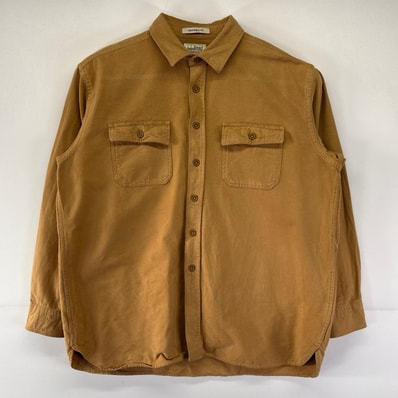 古着 エルエルビーン L.L.Bean 長袖シャツ 大きいサイズ シャモアシャツ 無地 胸ポケット アウトドア XL ブラウン系 メンズ