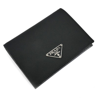 PRADA プラダ 二つ折り財布 ブラック M204 レディース【中古】