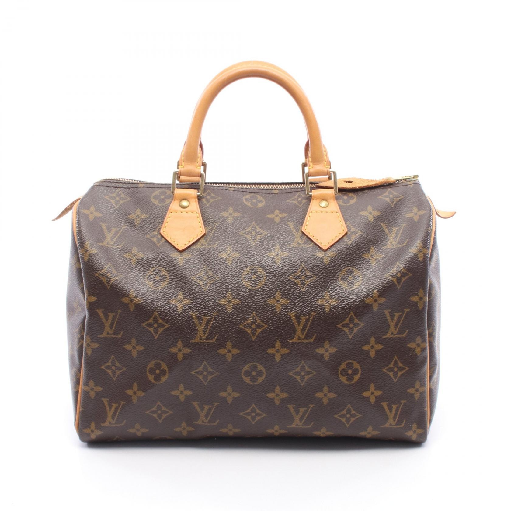 ルイ・ヴィトン LOUIS VUITTON スピーディ30 モノグラム ハンドバッグ バッグ PVCコーティングキャンバス レザー レディース ブラウン系 M41526 【中古】