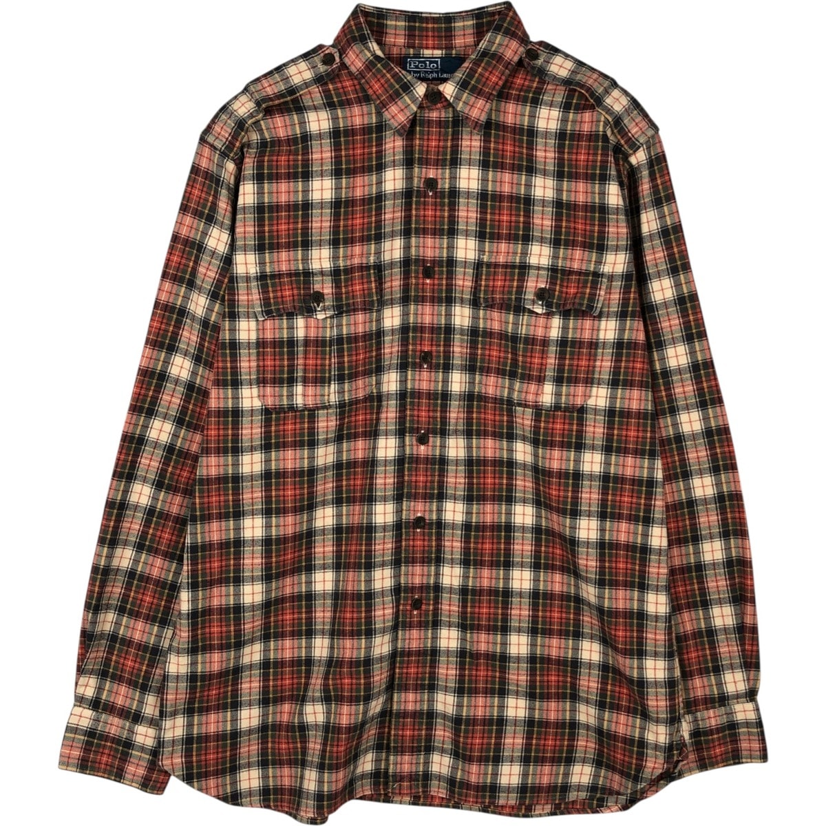 古着 ラルフローレン Ralph Lauren POLO by Ralph Lauren 長袖 ライトネルチェックシャツ メンズL相当/eaa477896