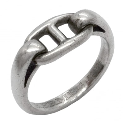 【6jdb0370】エルメス リング シェーヌダンクル シルバー925 #52【中古】レディース