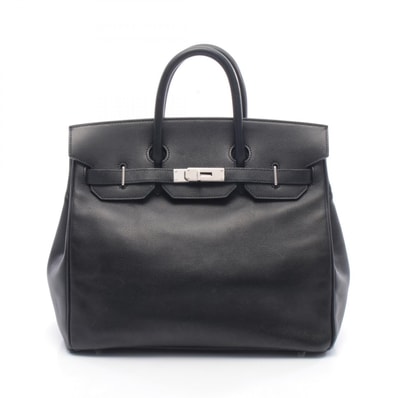 エルメス HERMES オータクロア32 ハンドバッグ バッグ レザー カーフ(牛革) ヴォーエプソン ヴォーエプソン ブラック(エルメス) □K刻印(2007年製造) レディース ブラック系 【中古】