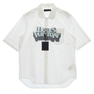 LOUIS VUITTON ルイ・ヴィトン 半袖シャツ 23SS HOS25W ロゴ グラフィック ショートスリーブ 半袖 シャツ ホワイト系 XL【美品】【中古】
