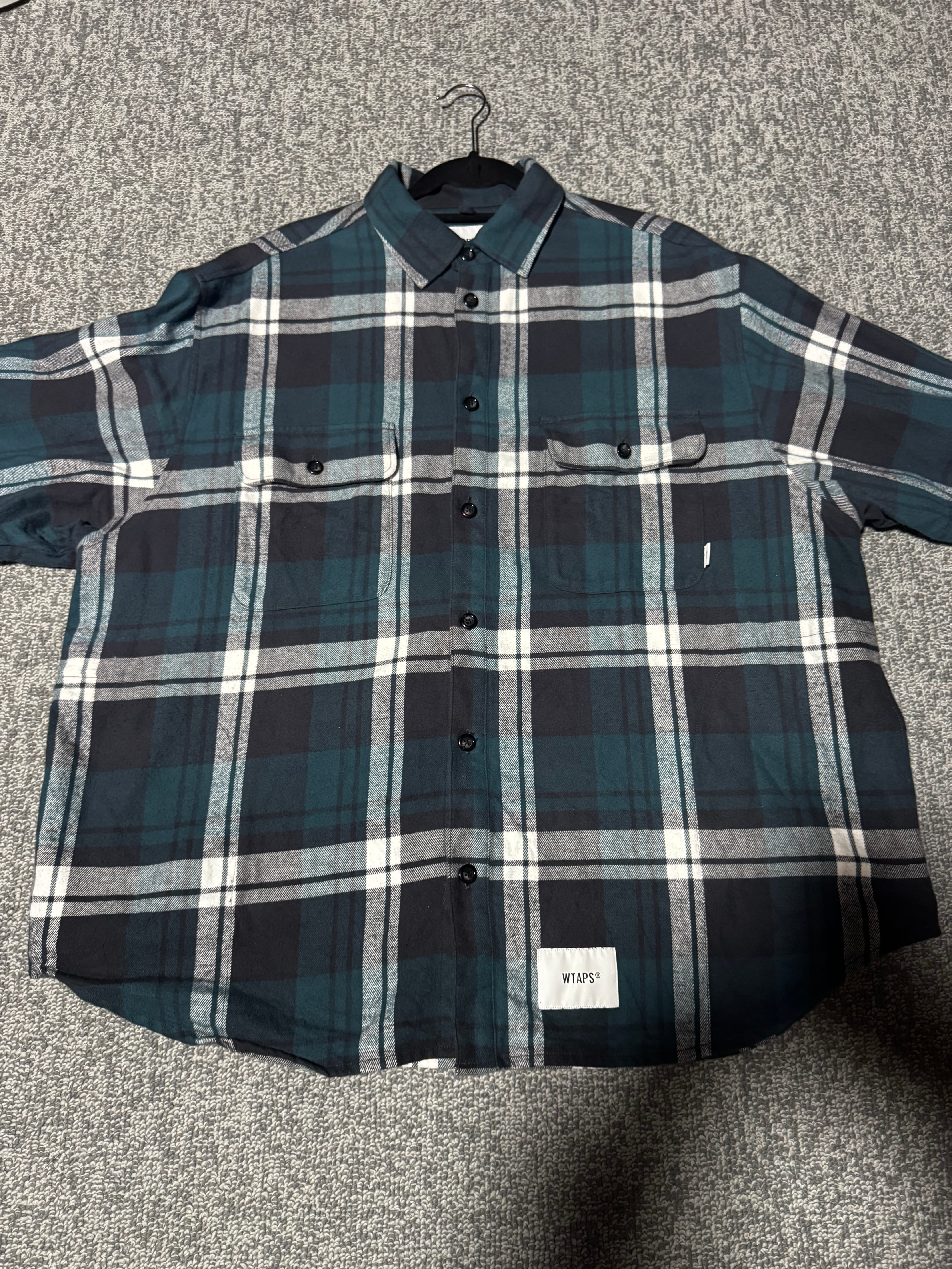 WTAPS WCPO 01 / LS / Cotton. Flannel. Textile "Green"