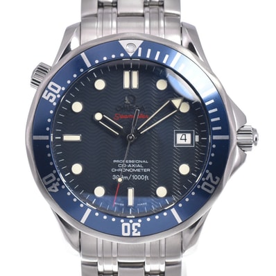 オメガ OMEGA 2220.80.00 シーマスタープロフェッショナル300M デイト CO-AXIAL ネイビー 自動巻き メンズ 保証書付き 腕時計 Q#149183