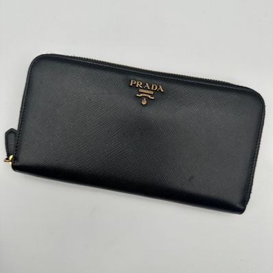 PRADA Large Saffiano Leather Wallet "Black"