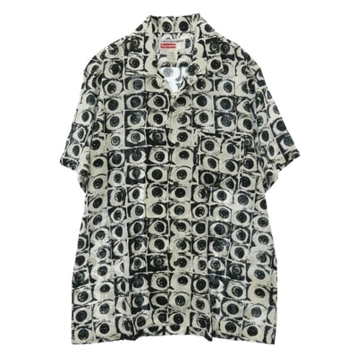 Supreme COMME des GARCONS コムデギャルソン 17SS x COMME des GARCONS SHIRT コムデギャルソンシャツ Eyes Rayon Shirt アイズ レーヨン 半袖 シャツ【美品】【中古】