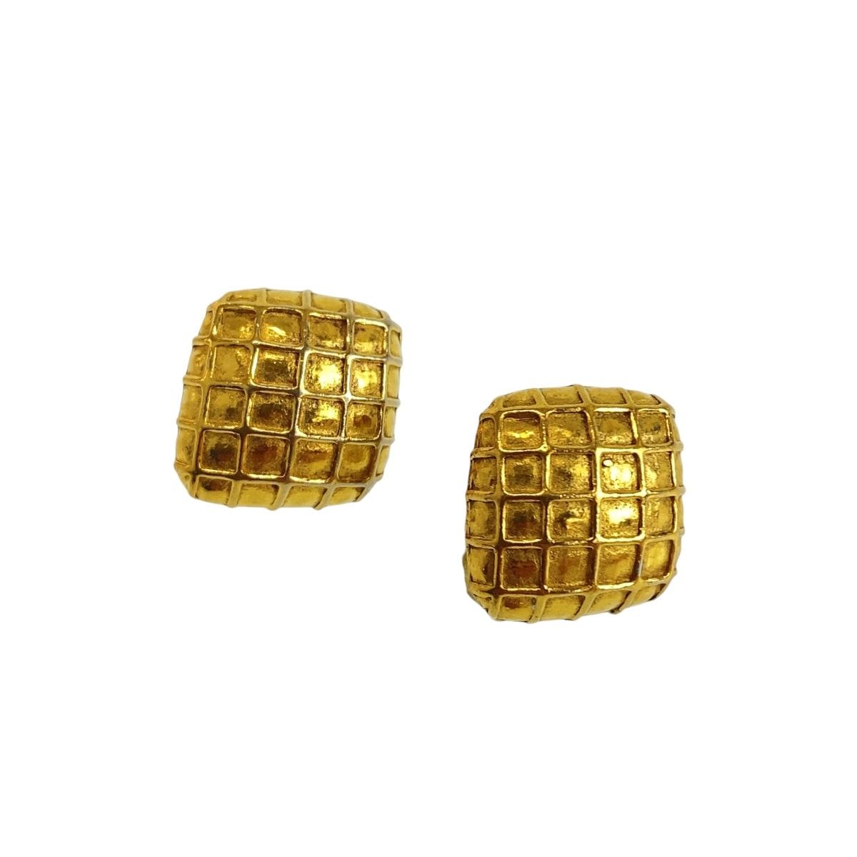 CHANEL シャネル ヴィンテージ マトラッセ ゴールド メタル イヤリング 1-0294726 【中古】
