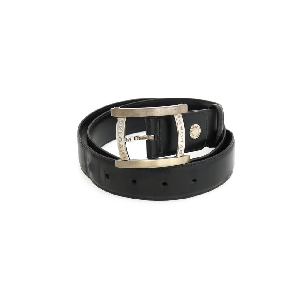 E (全体的に状態が悪い)】【中古】ブルガリ BVLGARI レザー ベルト