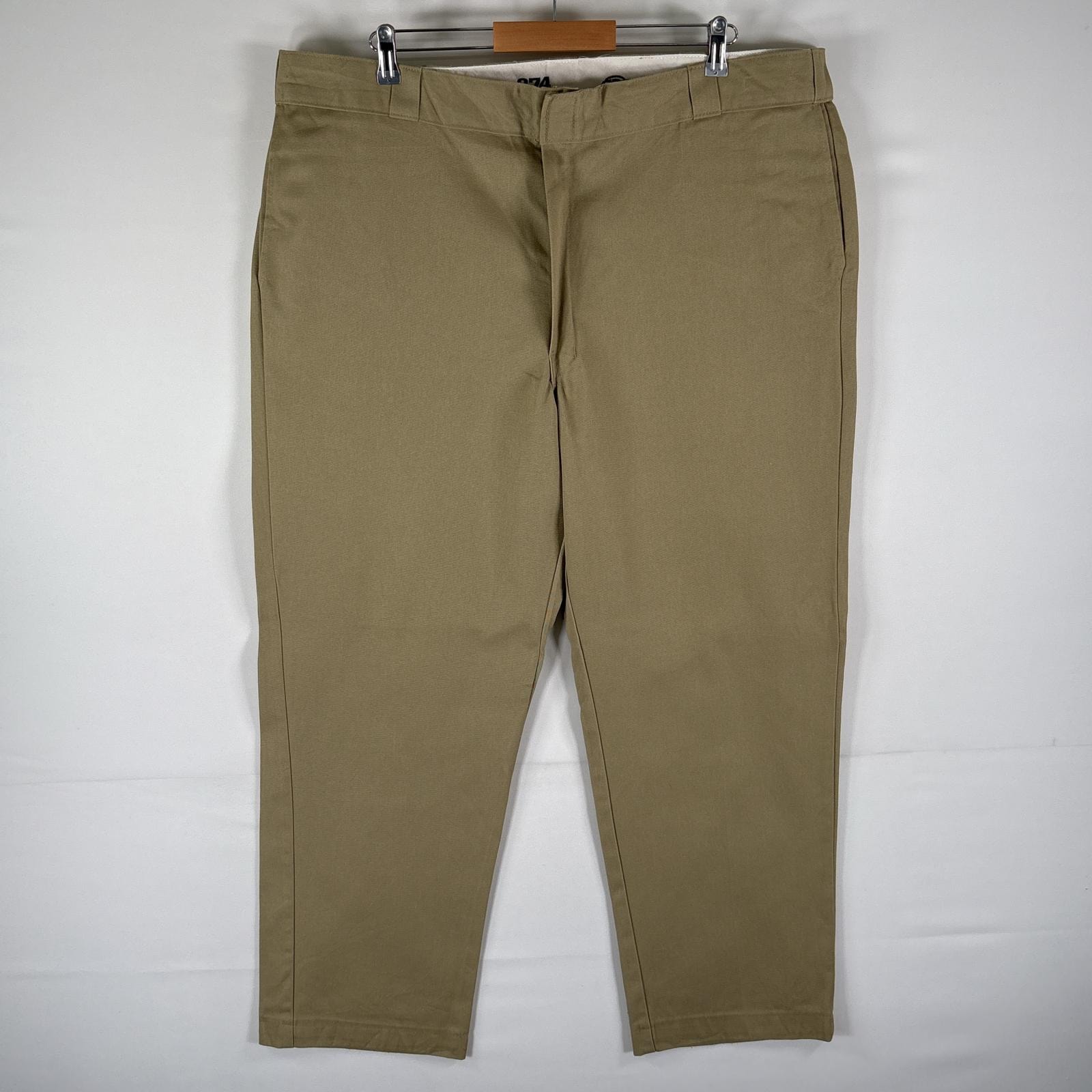 古着 ディッキーズ Dickies ワークパンツ 874 テーパード ジップ センタープレス 作業着 w44 ベージュ メンズ