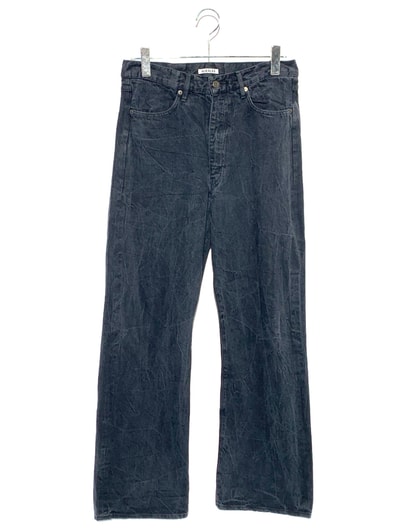 AURALEE SELVEDGE FADED DENIM PANTS Black