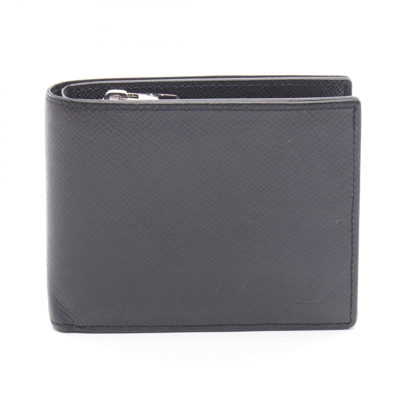 ルイ・ヴィトン LOUIS VUITTON ポルトフォイユ アメリゴNM 二つ折り財布 財布 レザー タイガ メンズ ブラック系 M62045 【中古】