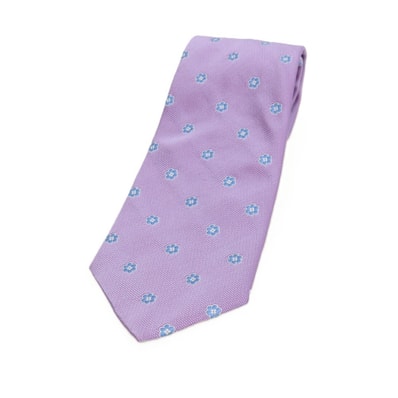 【中古】ブルックスブラザーズ Brooks Brothers Makers and Merchants シルク 花小紋柄ネクタイ ライトパープルxライトブルー【メンズ】