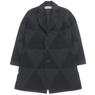 極美品 イッセイミヤケ チェスターコート ブラック 1 IM54FD512