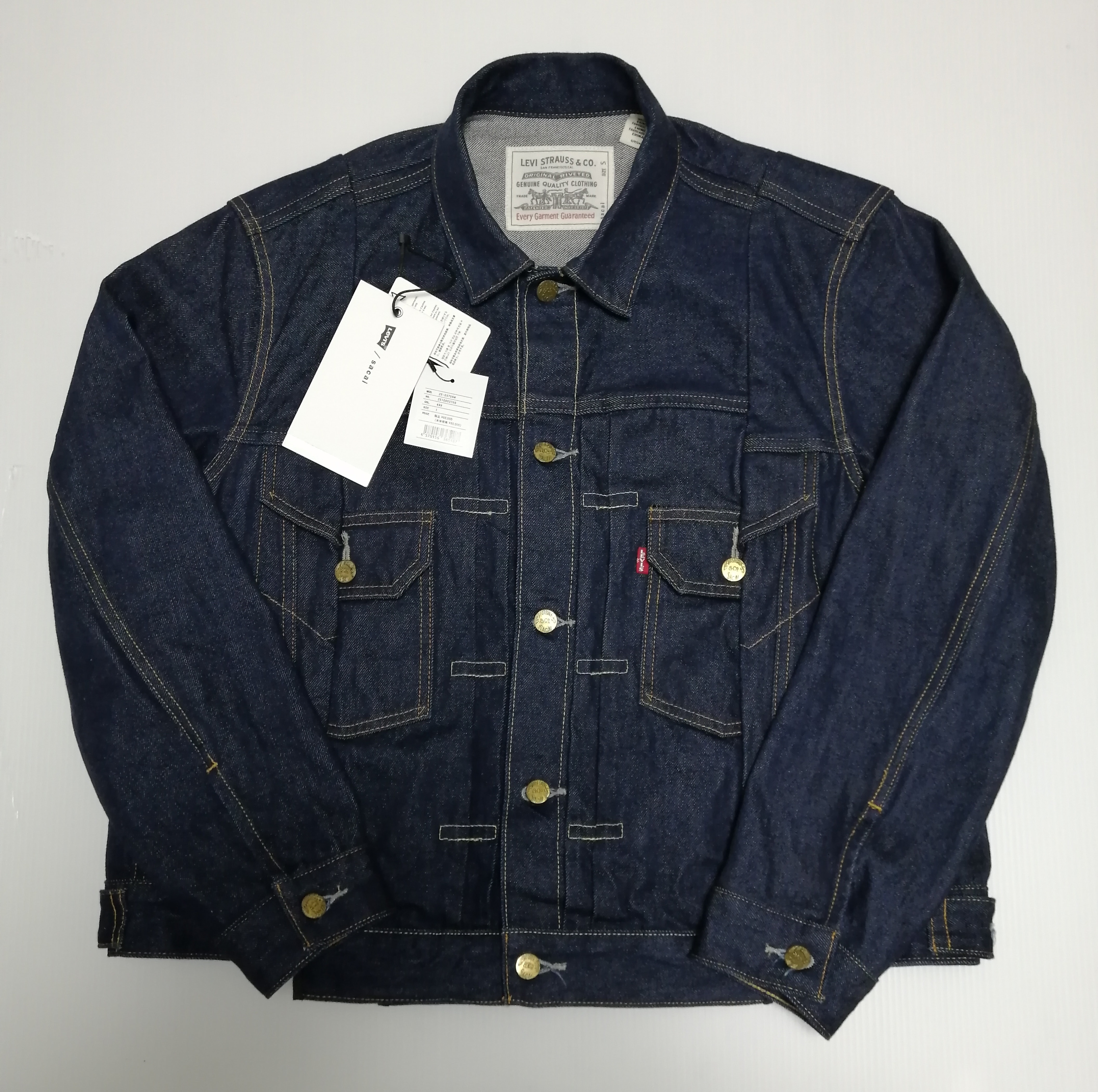 sacai x LEVI'S Men's Denim Jacket "Indigo" 25-03708M / 0035I-0000