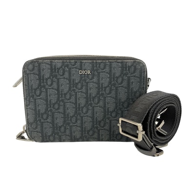 Dior ディオール オブリーク ショルダーバッグ キャンバス ブラック レディース【中古】