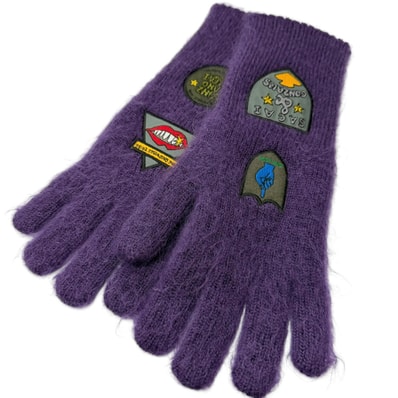 極美品 sacai Mark Gonzales 手袋 パープル 24-0872S