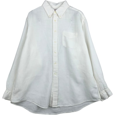 古着 ブルックスブラザーズ Brooks Brothers 346 長袖 リネン ボタンダウンシャツ メンズXL相当/eaa628913