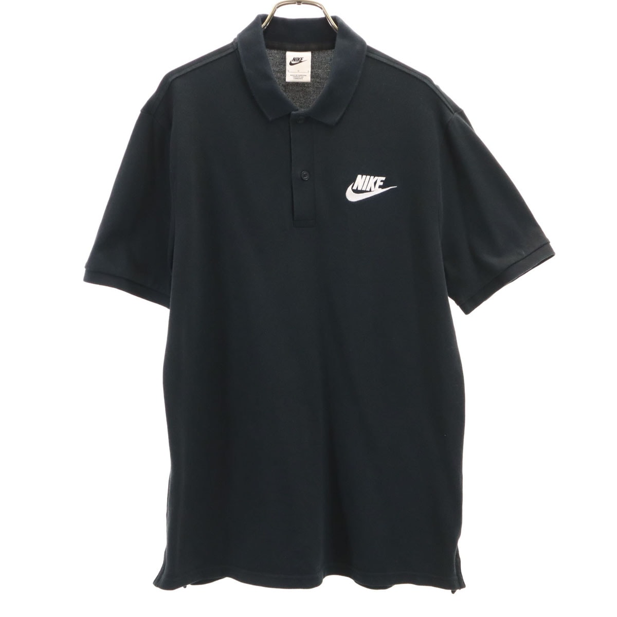 NIKE ナイキ 半袖 ポロシャツ L ブラック 鹿の子