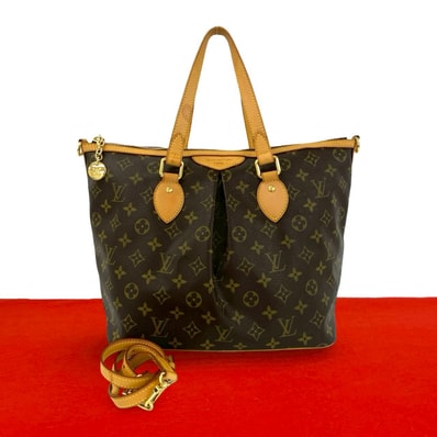 LOUIS VUITTON ルイヴィトン パレルモ PM モノグラム レザー PVC ショルダーバッグ ブラウン
25655