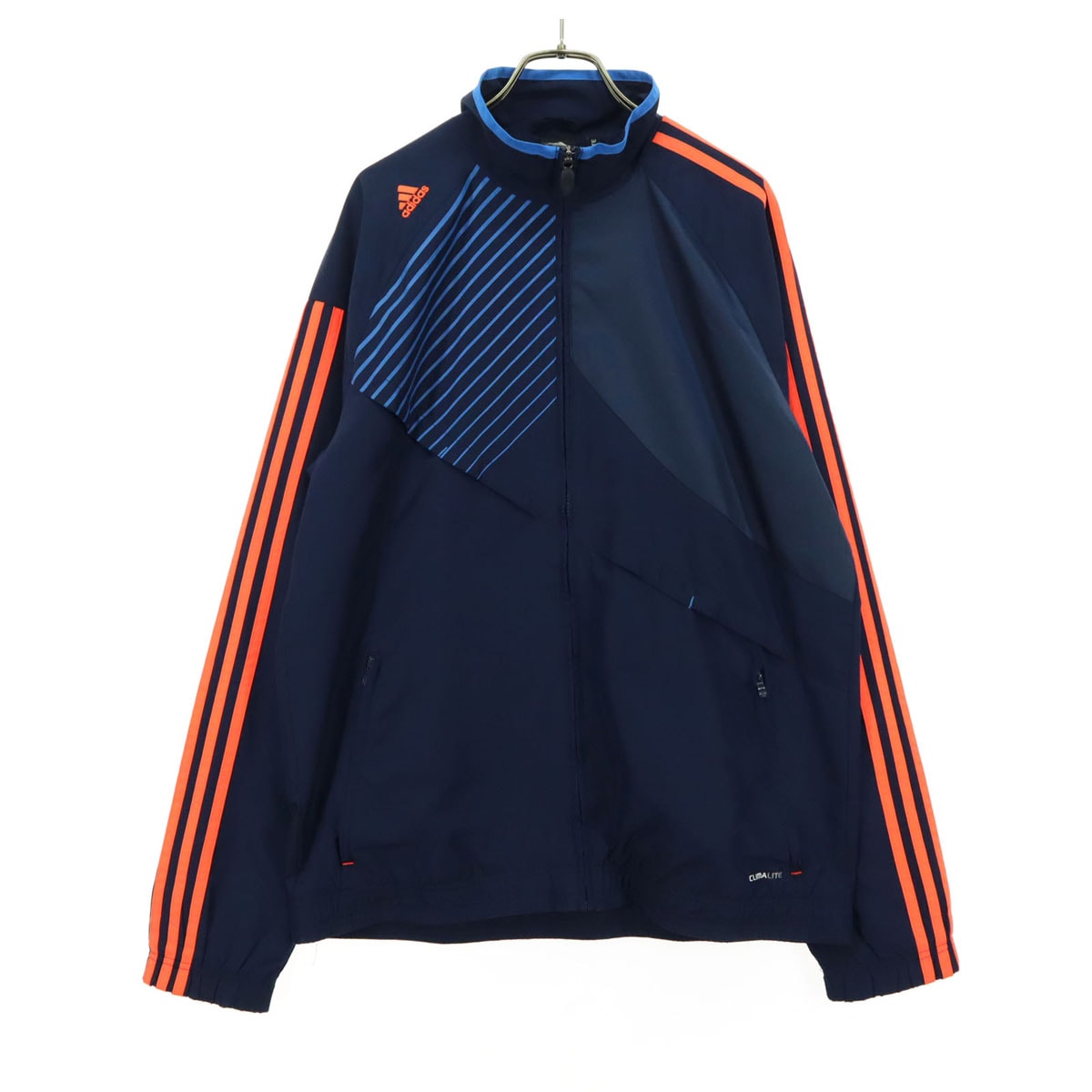 adidas アディダス ワンポイントロゴ 長袖 ジップジャケット M ネイビー